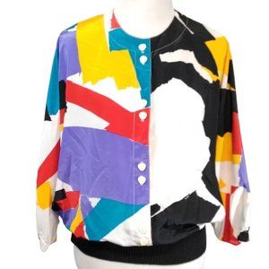 LUCIENNE Colorful Cropped Shirt Top Size XS